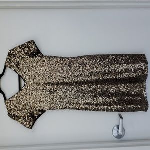 She + Sky Gold Sequin Mini Dress